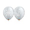 Qualatex Silver 25th Anniversary Damask Balloon