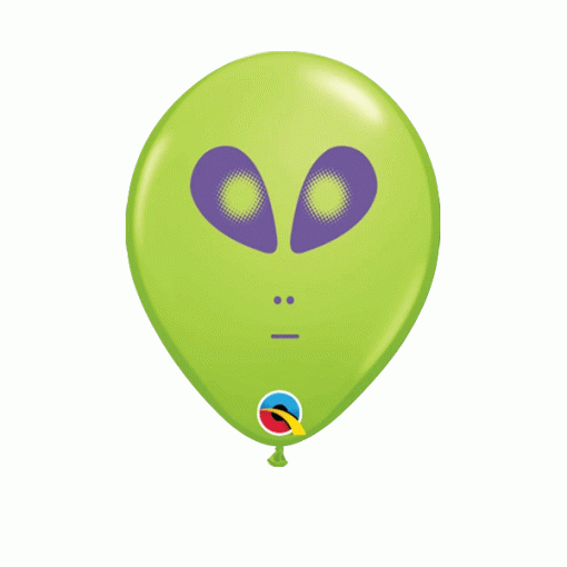 Round Lime Green Space Alien