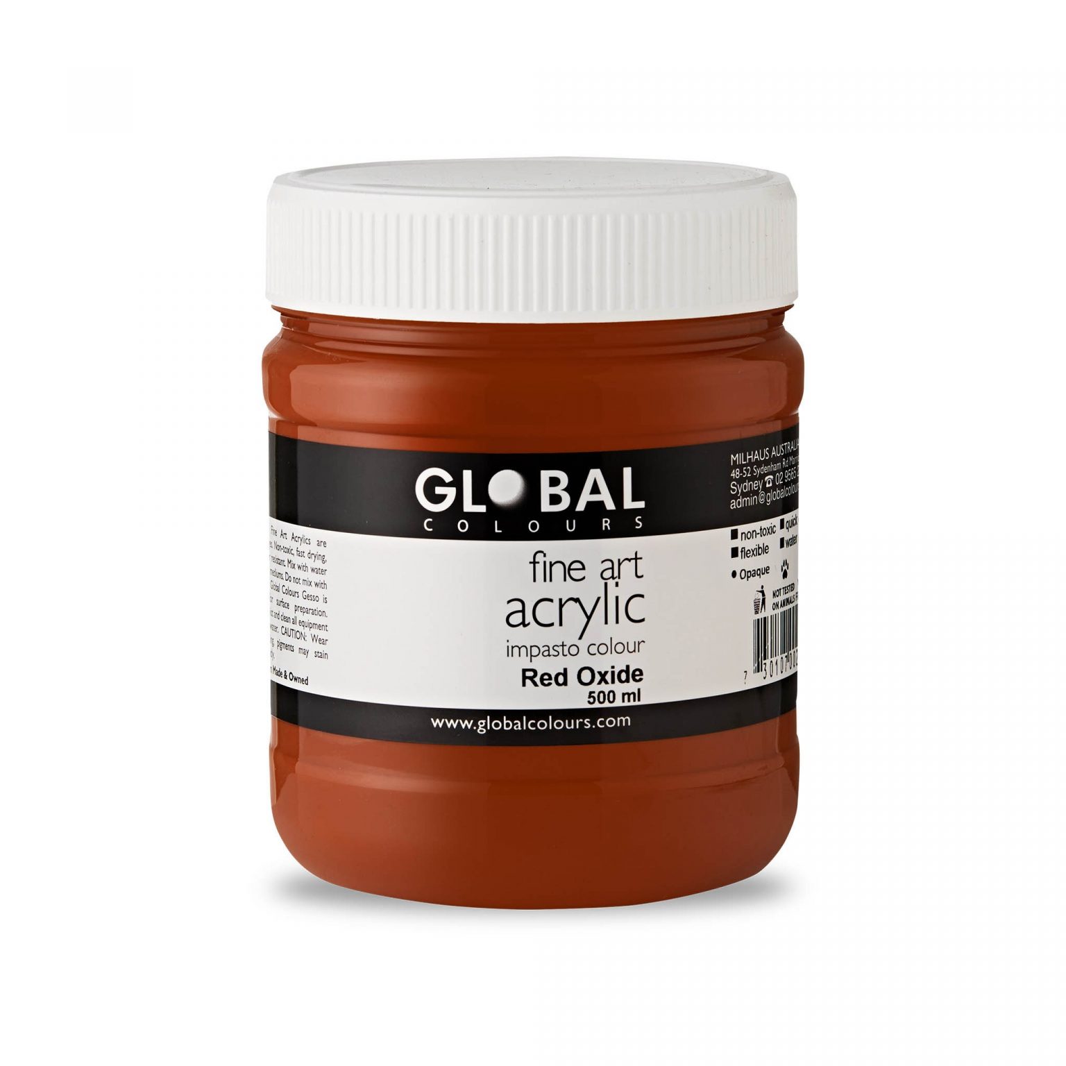 Red Oxide 500ml Fine Art Acrylic Impasto Paint Ilex Online