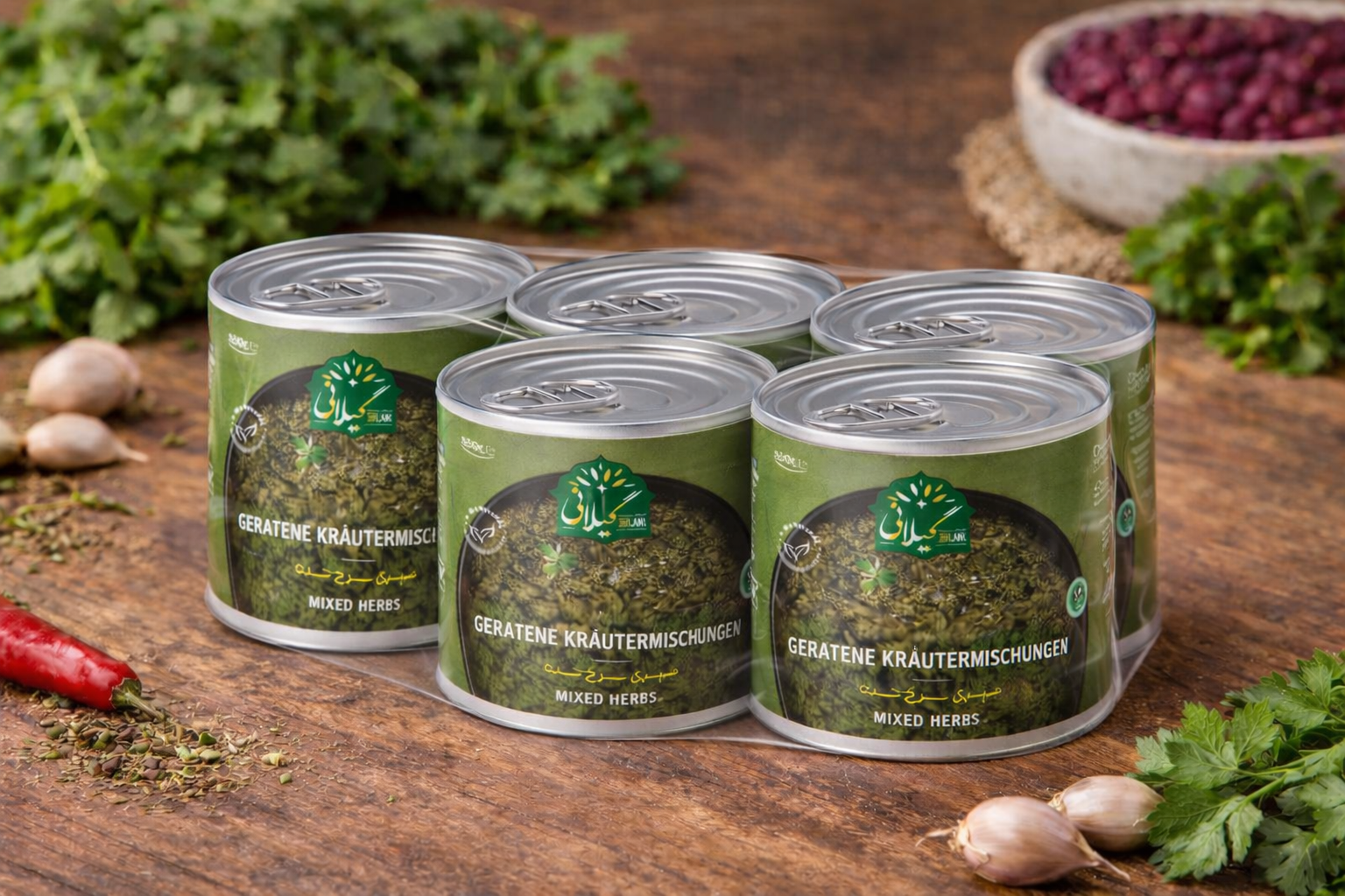 Gilani Fried Herbs for Ghorme Sabzi – Traditional Persian Sabzi, Bulk 5 Pack